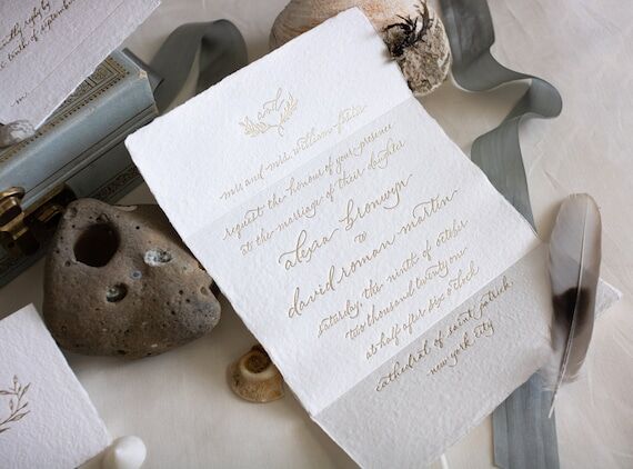 Alexia Letterpress Wedding Invitation Sample ...