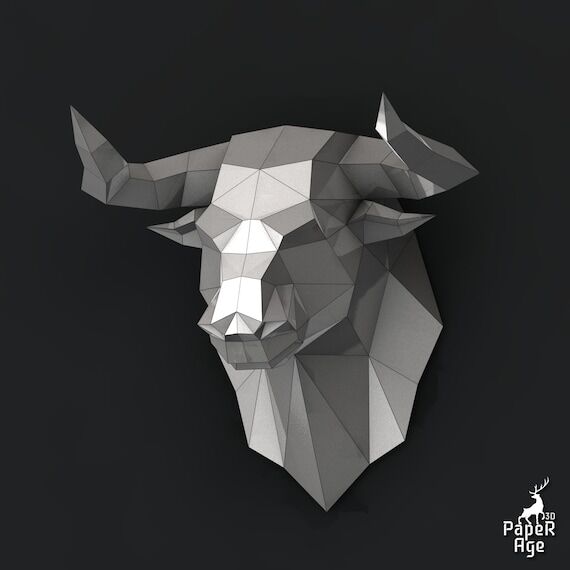 Bull, Papercraft, Pepakura, Lowpoly, Low Poly...