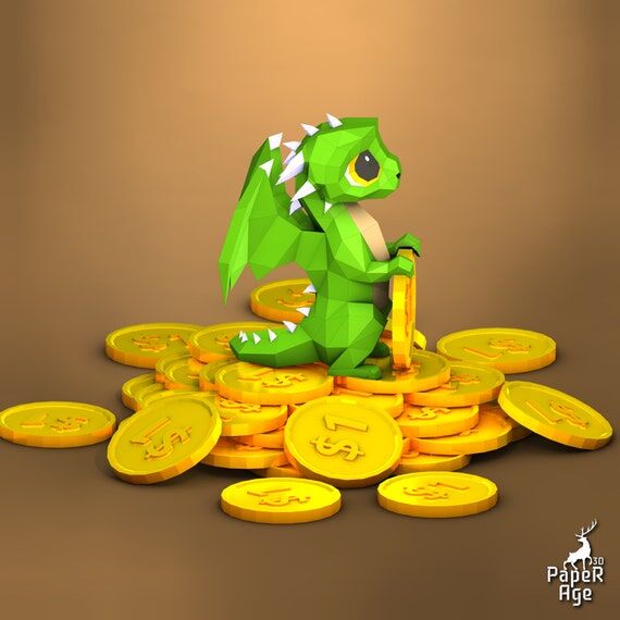 Little Dragon, Dragon Papercraft, Symbol of w...