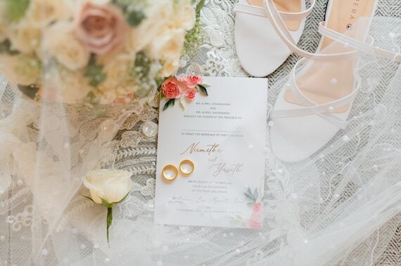 Quilled Floral Wedding Invitation Card, Paper...