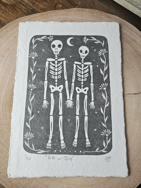 Ride Or Die Art Print: Limited Edition Lino C...