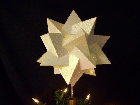 10" White gold glittered handmade geomet...