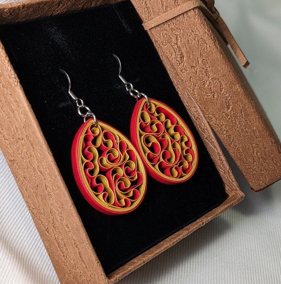 San Francisco 49ers Paper Quilling Earrings |...