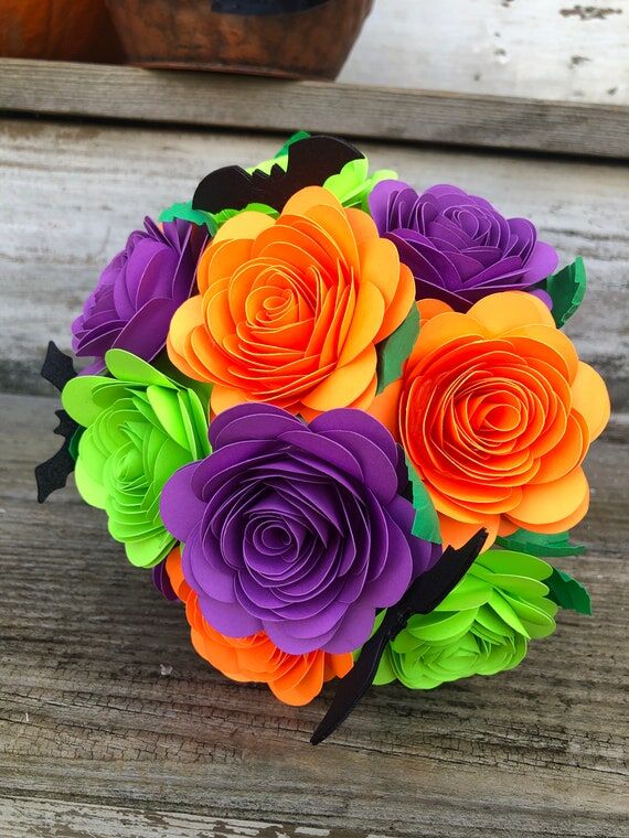 Paper roses, paper flowers - Halloween flower...