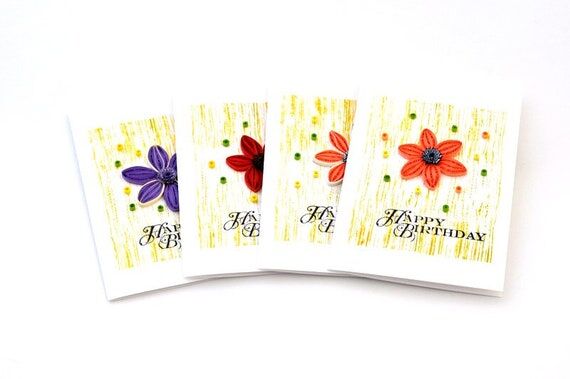 Floral Handmade Birthday Card...