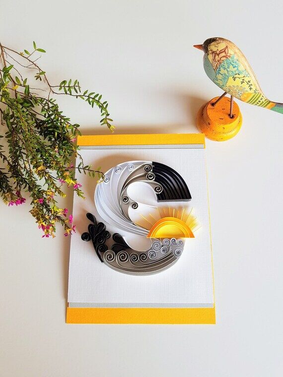 Personalized Paper Quilling Initial Art: Cust...