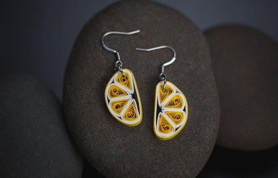 Lemon Paper Quilled Earrings – Boho Summer ...