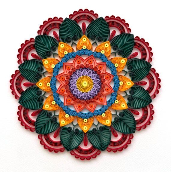 Paper Quilled Mandala Art – Colorful Bohemi...