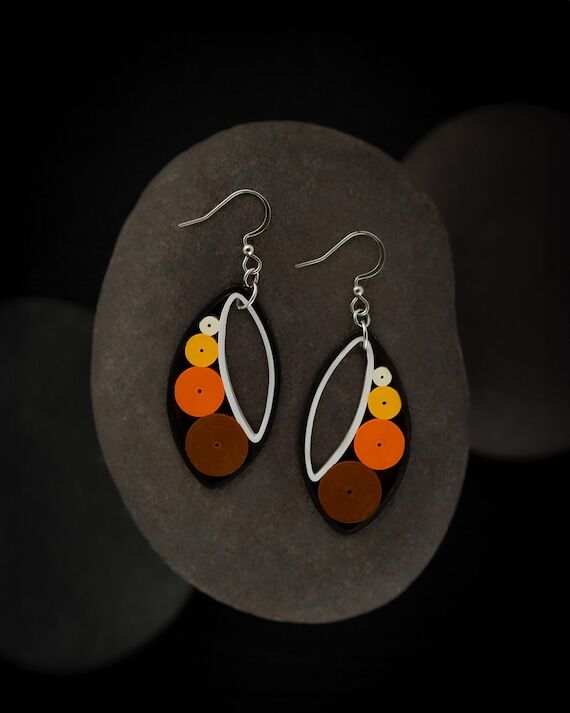 Minimalist Geometric Paper Earrings: Neutral ...