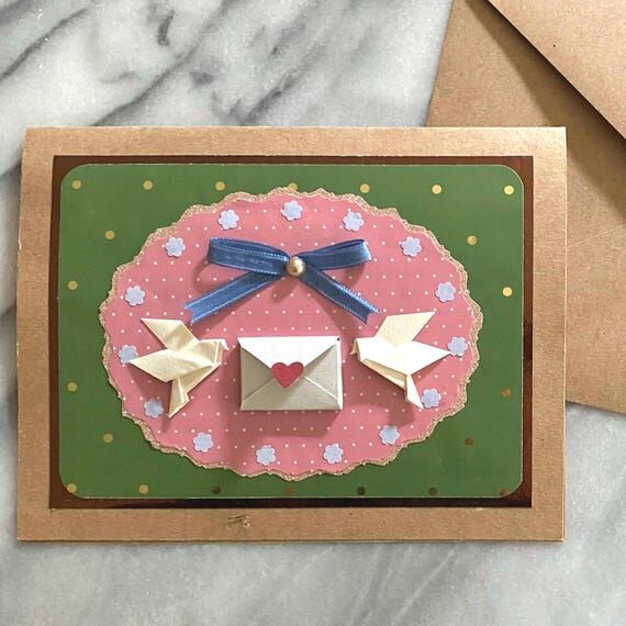 Origami Greeting Card with Mini Message Env...
