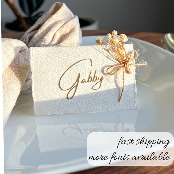 Personalized Wedding Folded Place Cards Handm...