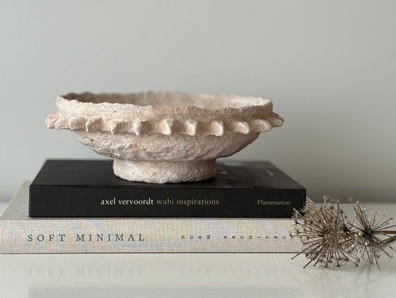 Rustic Wabi-Sabi Paper Clay Bowl with Spikes ...