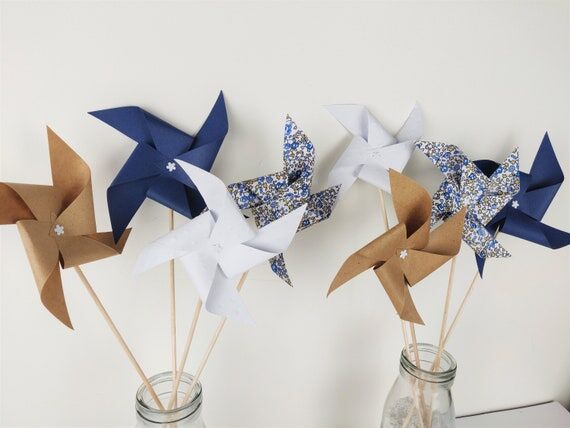 8 Liberty windmill picks, blue, white, kraft ...