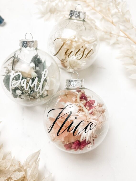 8 cm | Personalized Christmas bauble | Glass ...