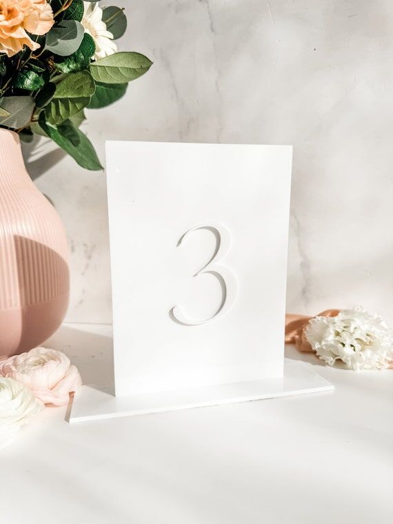 WHITE IN WHITE 3D acrylic | Table numbers | 1...