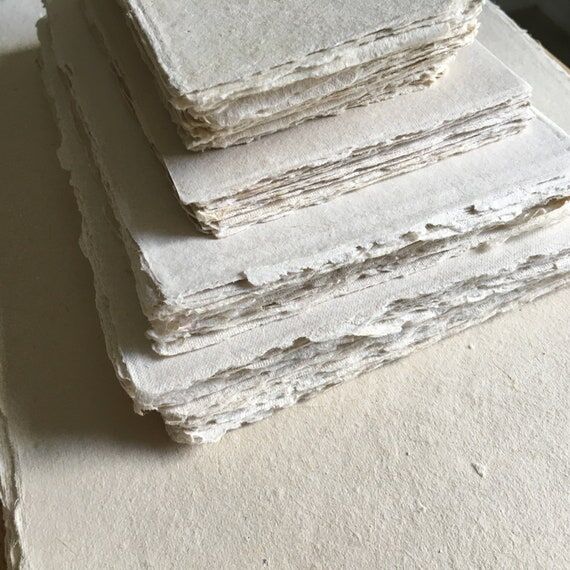 10 Pack Handmade Deckle Edge Paper: Off White...