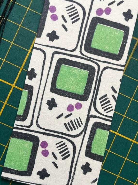 Gameboy Bookmark | Retro Games | Hand-printed...
