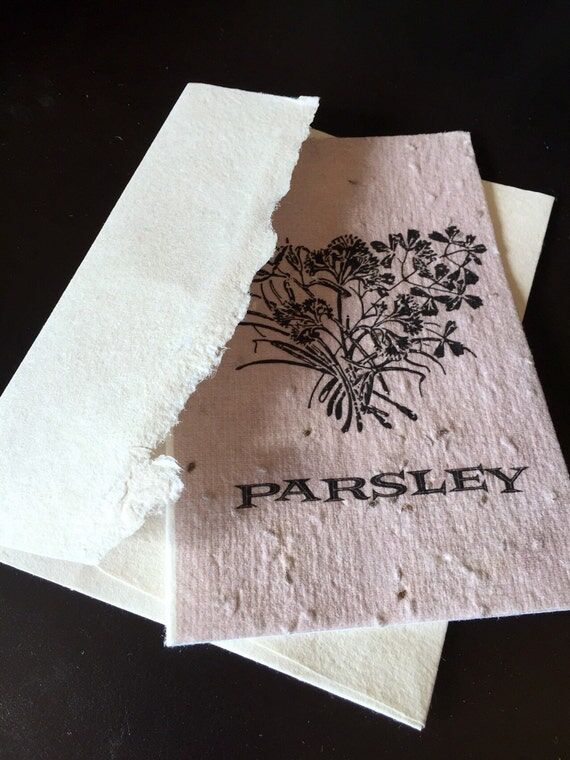 Parsley Seeded Handmade Paper Card - Plant Me...