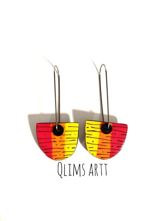 Handpainted Paper Dangle Earrings: Sun Vibes ...