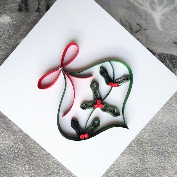 Handmade Paper Quilled Holly Bauble Christmas...