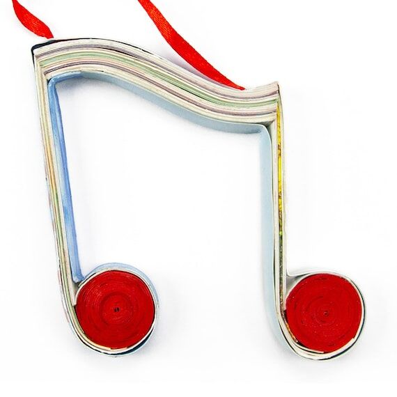 Music Note Handmade Ornament – Colorful Rec...