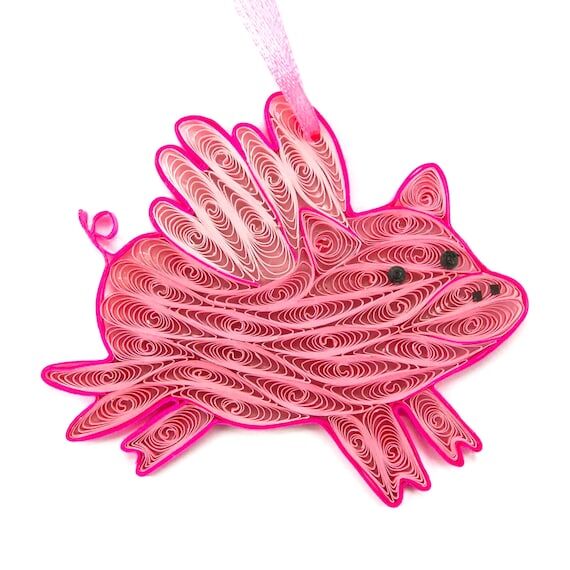 Pig (Flying) Handmade Ornament – Eco-Friend...