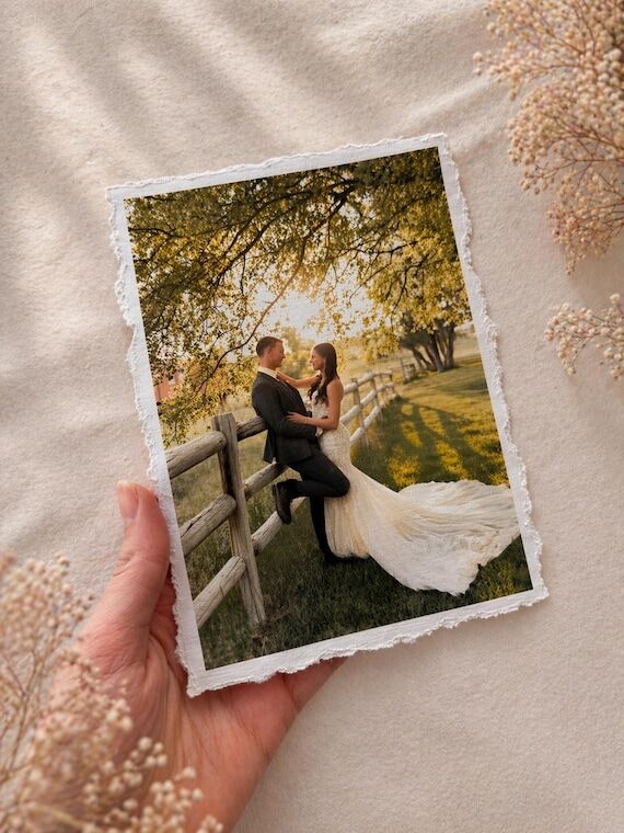 Custom Photo on Hand-Torn Deckled Paper | Per...