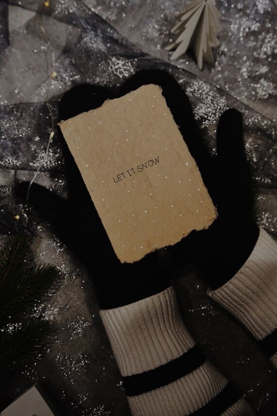 Cute Christmas Handmade Postcard "Let it...