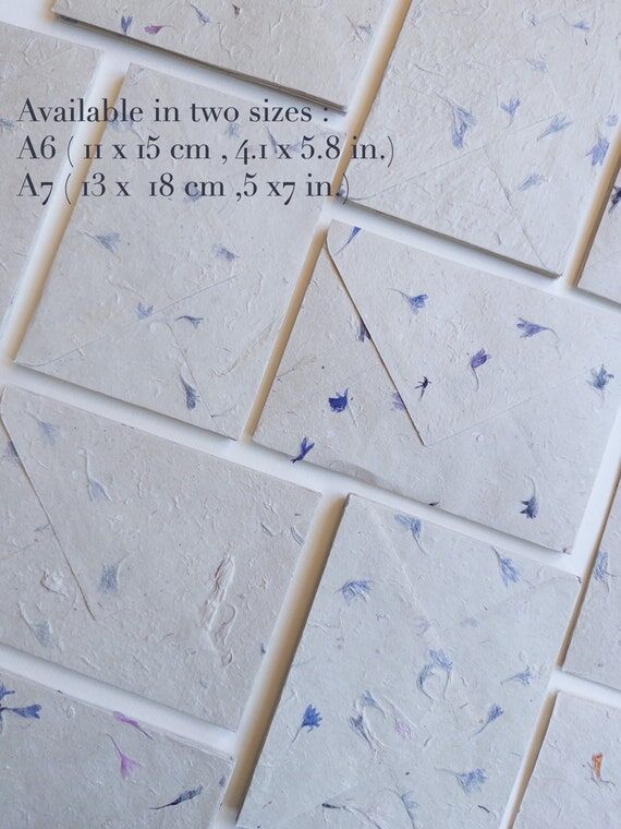 Corn Flower paper SET OF FIVE Handmade paper ...