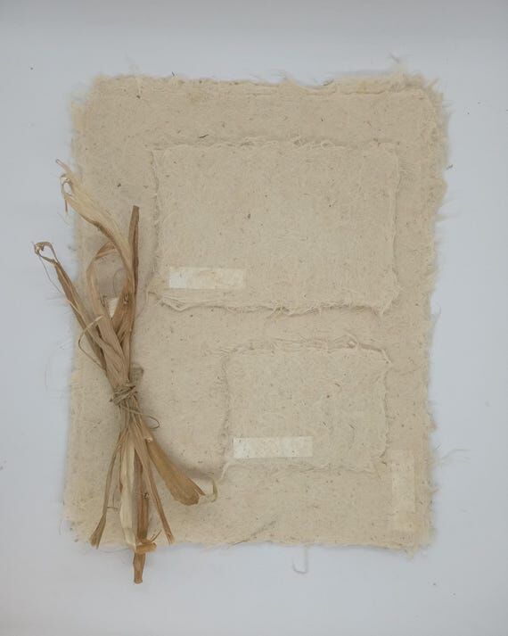 Hemp Fiber Paper, hemp, beige colour, handmad...
