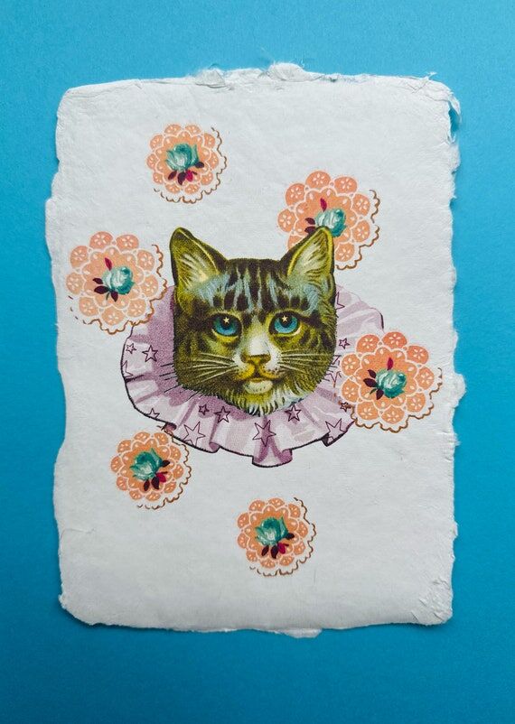 Mystic Kitty Vintage Style Art Print Cat Wall...