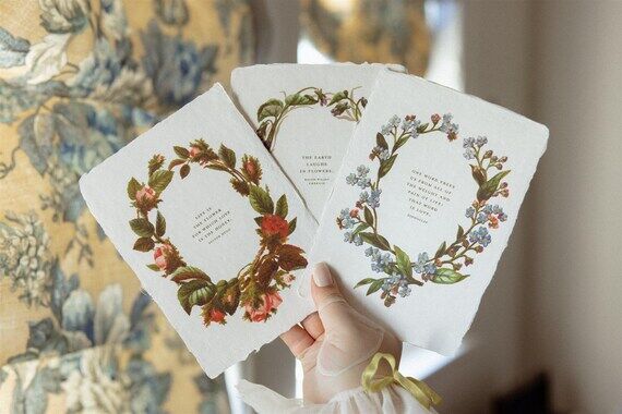 Floral Sophocles Quote Print, Handmade Paper ...