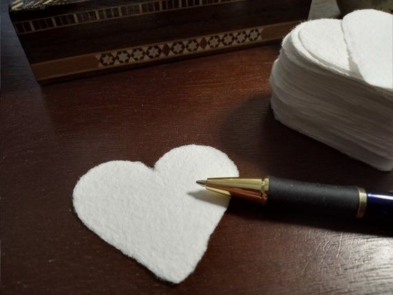 2x2.25 inch heart shaped handmade natural whi...