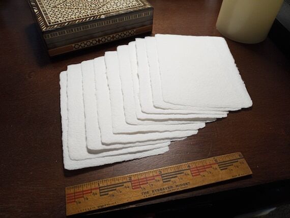 3.5x5 inch handmade natural white paper with ...