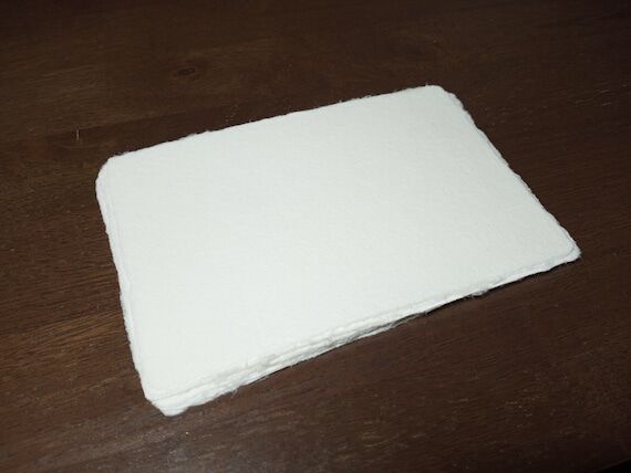 4x6 inch handmade natural white textured pape...