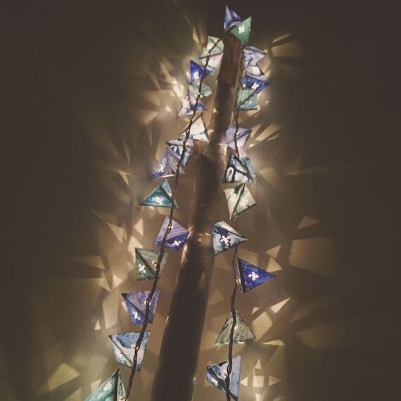 Star Lanterns - AQUAMARINE - handmade paper l...