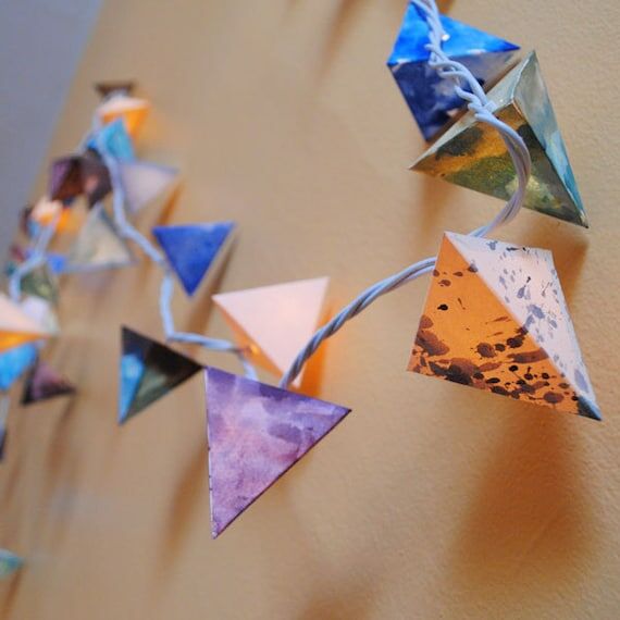 Paper Lantern Garland - RIVER STONES - handma...