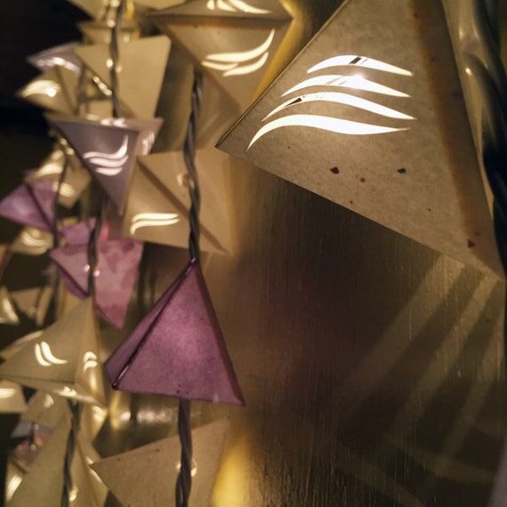 Paper Lantern Garland - METEOR - handmade geo...