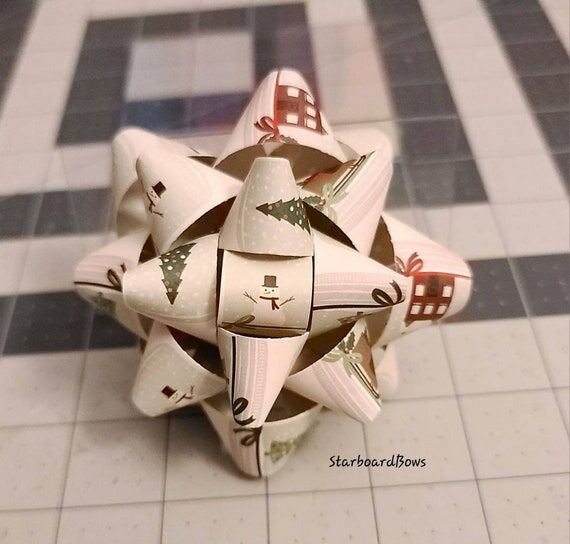 Holiday Gift bow - snowglobe, Christmas trees...