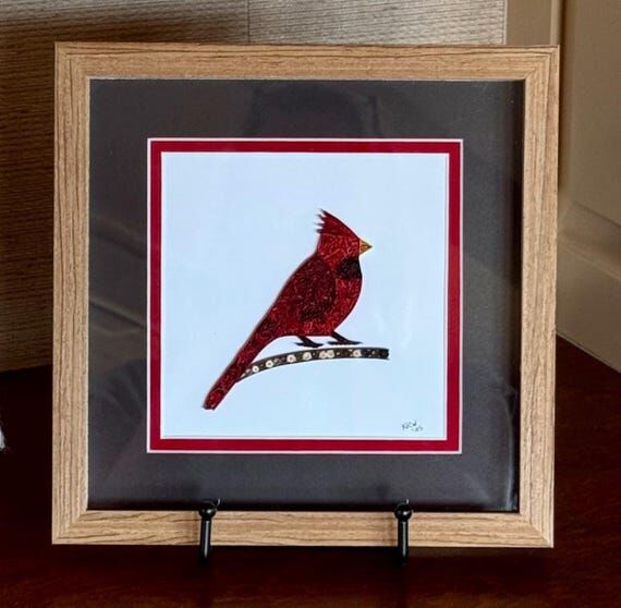 Handmade Quilled Cardinal Shadow Box: Framed ...