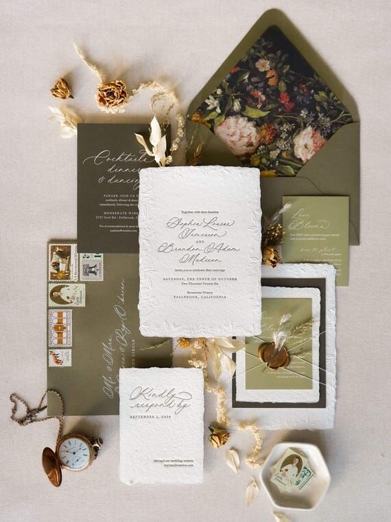 Letterpress Wedding Invitation Sample | Calli...
