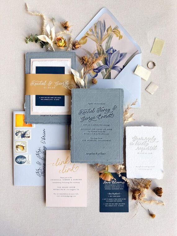 Letterpress Wedding Invitation Sample | Plant...