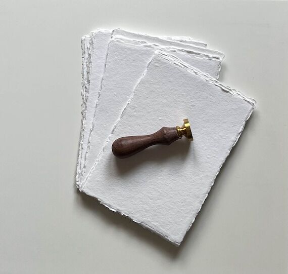 25 White Cotton Rag Paper Cards: Handmade Dec...
