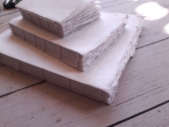 Khadi paper sketchbook, Deckle Watercolor Ske...
