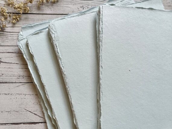 Pale blue Khadi cotton rag paper, A4 (20 (No Social Media) 30...