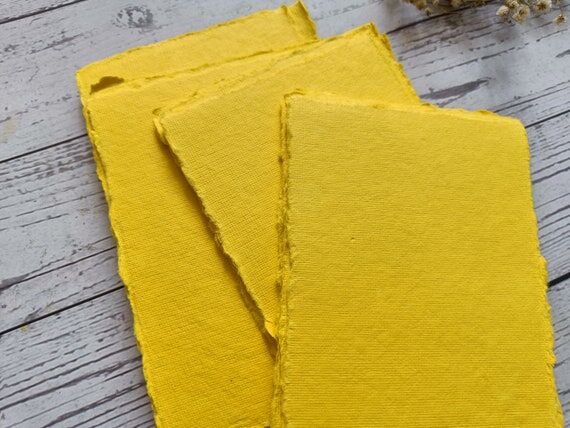 Yellow Khadi cotton rag paper, A4 (20 (No Social Media) 30 cm...