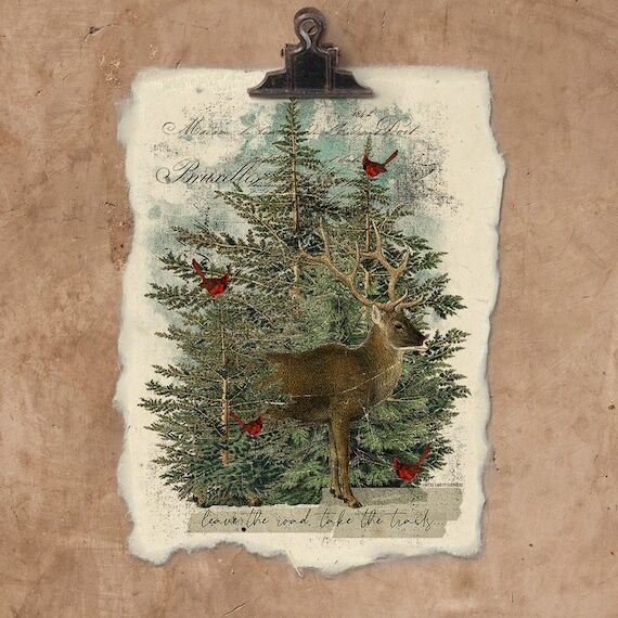 Artisan Woodland Trail Handmade Paper Print....