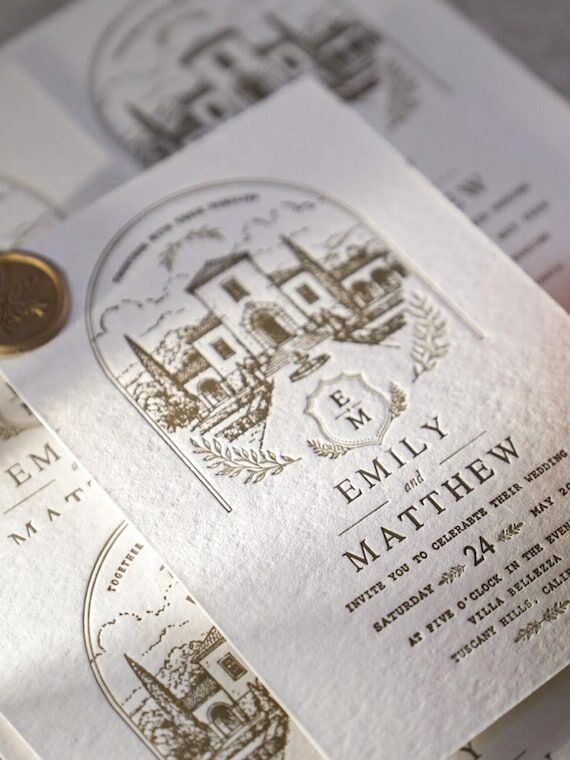 SAMPLE Letterpress Wedding Invitation | Free ...