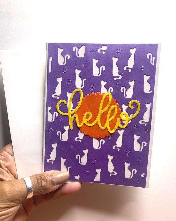 Cat Lover Hello Card, 4.25" (No Social Media) 5.5"...