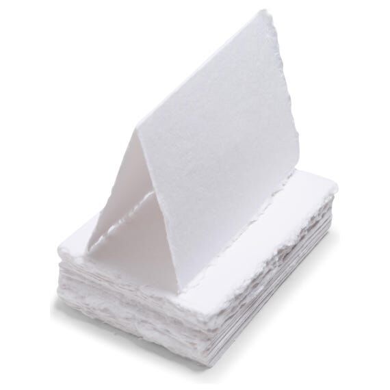 Handmade Deckle Edge Folded Tent Place Cards,...